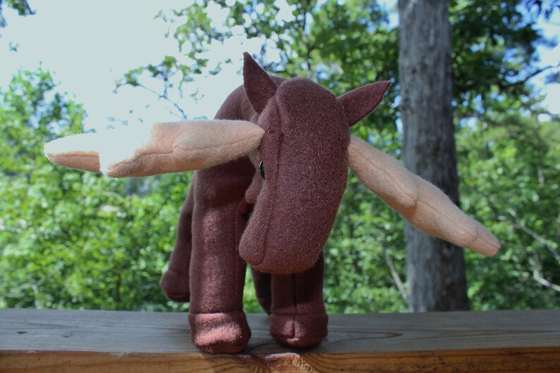 Moose Stuffed Animal Fleece Stuffed Animal Handmade Moose Stuffed