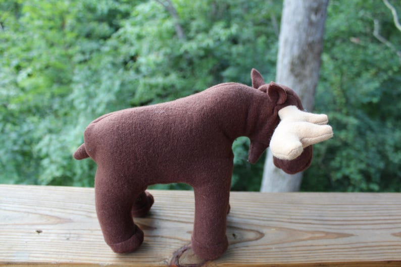 Moose Stuffed Animal Fleece Stuffed Animal Handmade Moose Stuffed