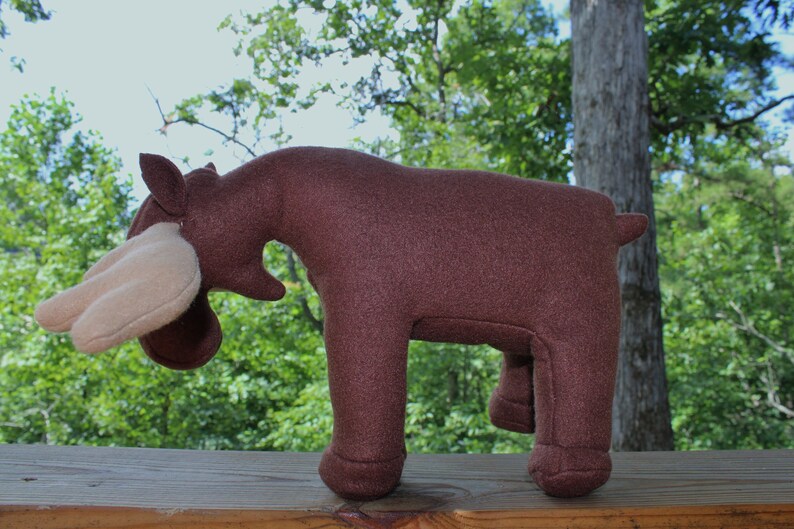 Moose Stuffed Animal Fleece Stuffed Animal Handmade Moose Stuffed