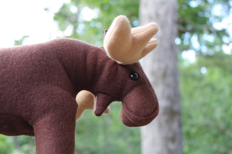 Moose Stuffed Animal Fleece Stuffed Animal Handmade Moose Stuffed