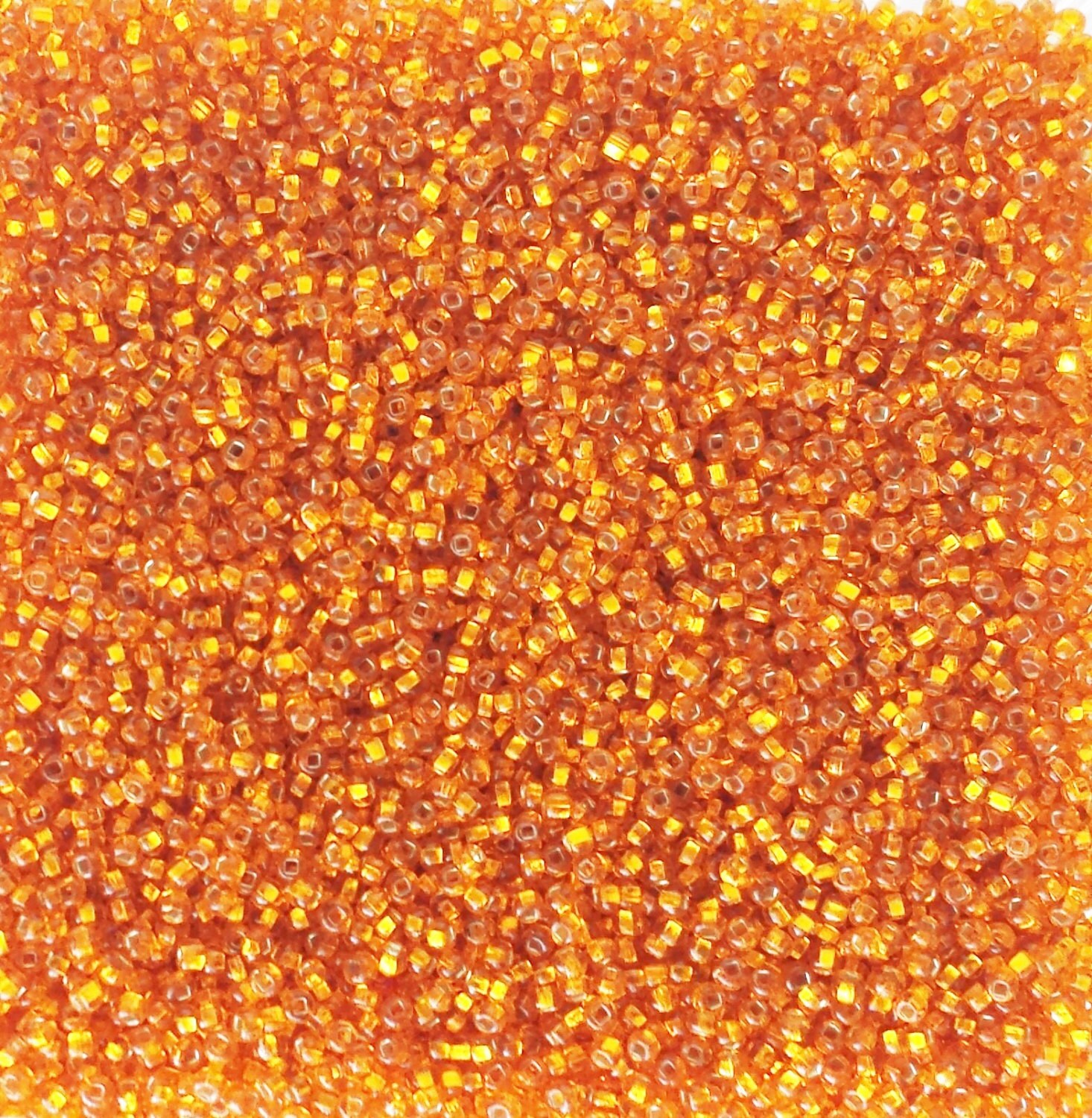Sparkly Orange seed beads 11/0, Preciosa Ornela Czech,silver lined
