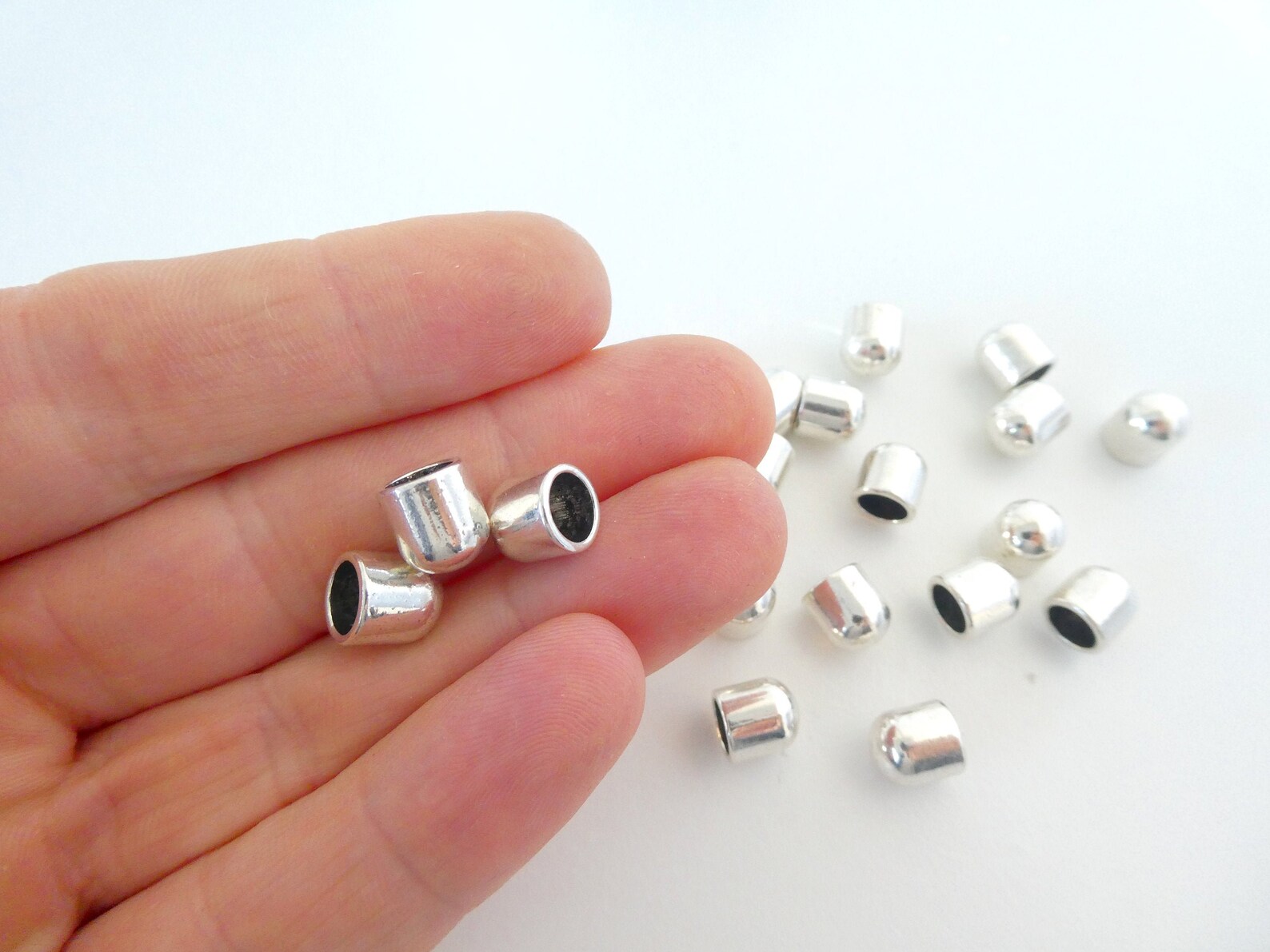 Glue in bead caps bead end caps Cord end 9 x 6 mm pack of 24 Etsy