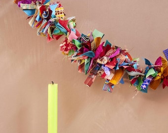 Recycled Fabric Tinsel Garland