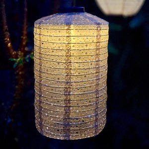 Fabric Solar Lantern - Pale Pink
