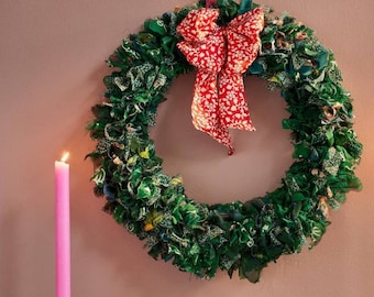 Recycled Green Fabric Wreath