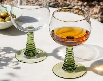 Retro Green Cocktail Glasses