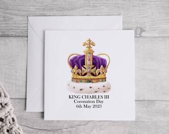 King Charles  III Coronation Card, Coronation Keepsake Card,