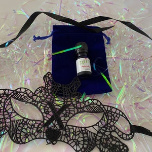 Miscela di oli essenziali naturali per massaggi Sensual Aphrodite da 5 ml e set regalo di maschere Lacy Masquerade, aromaterapia per San Valentino, romanticismo, bruciatore, diffusore
