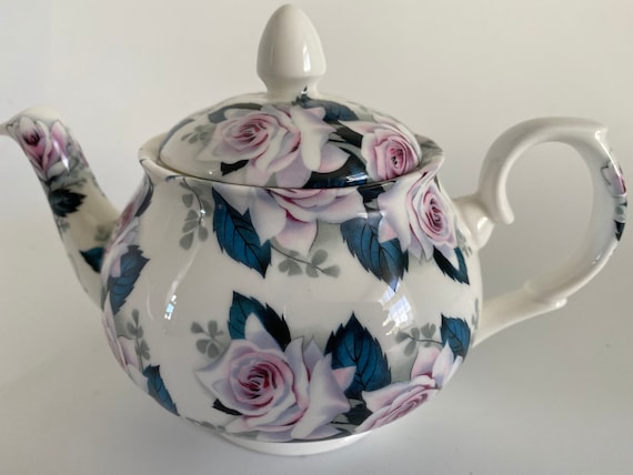 Small Bone China Teapot, 2 Cup Floral Teapot, Hand Decorated Rose Teapot, Petite Vintage Style Tea Pot, Bristol Option