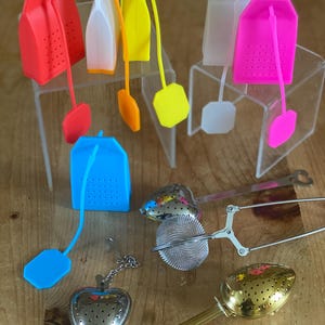 Tea Infuser Collection – Silicone Tea Strainer, Heart Stainless Steel Infuser & Sphere Mesh Filter for Loose Leaf Tea and Herbal Brewing
