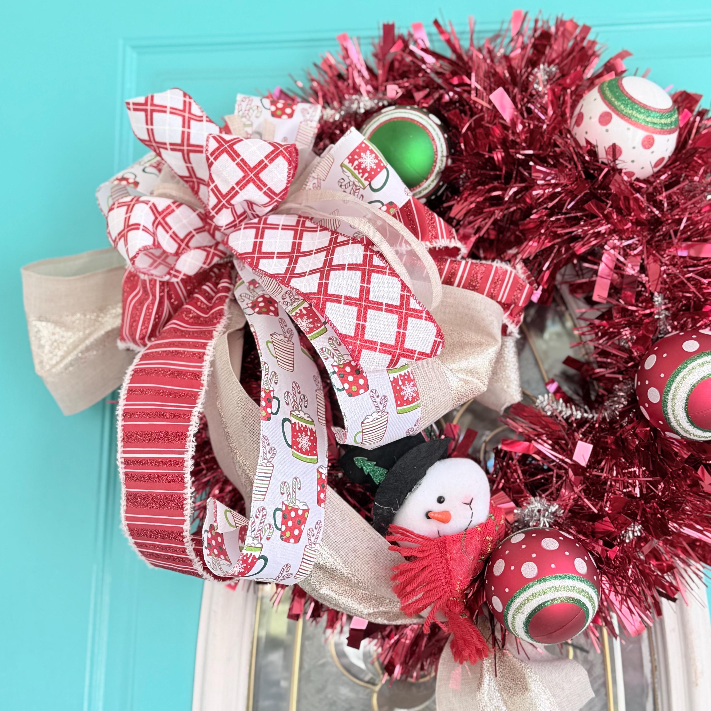 Red and White Christmas Bow, Candy Cane Plaid, Holiday Decor - Etsy