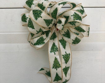 Gigante Fiocco Natalizio Per Albero Con Pois Rossi E Verdi - Decorazione Fai Da Te In Stoffa 132x33 Cm Per Addobbi Di Natale, Regali, Porta, Interno/esterno