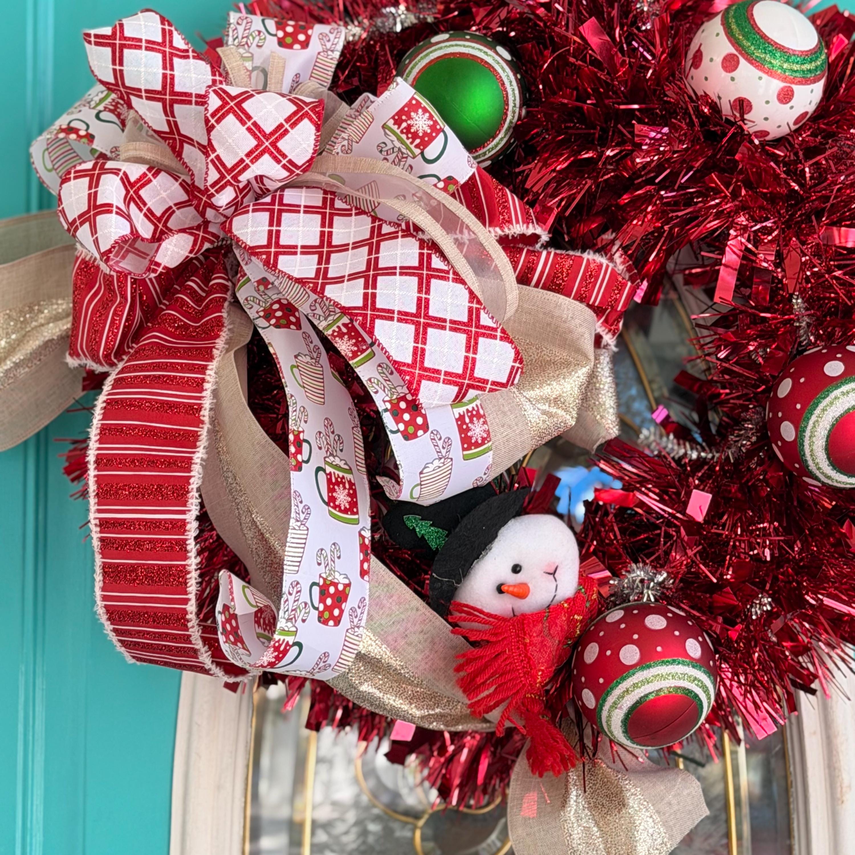 Red and White Christmas Bow, Candy Cane Plaid, Holiday Decor - Etsy