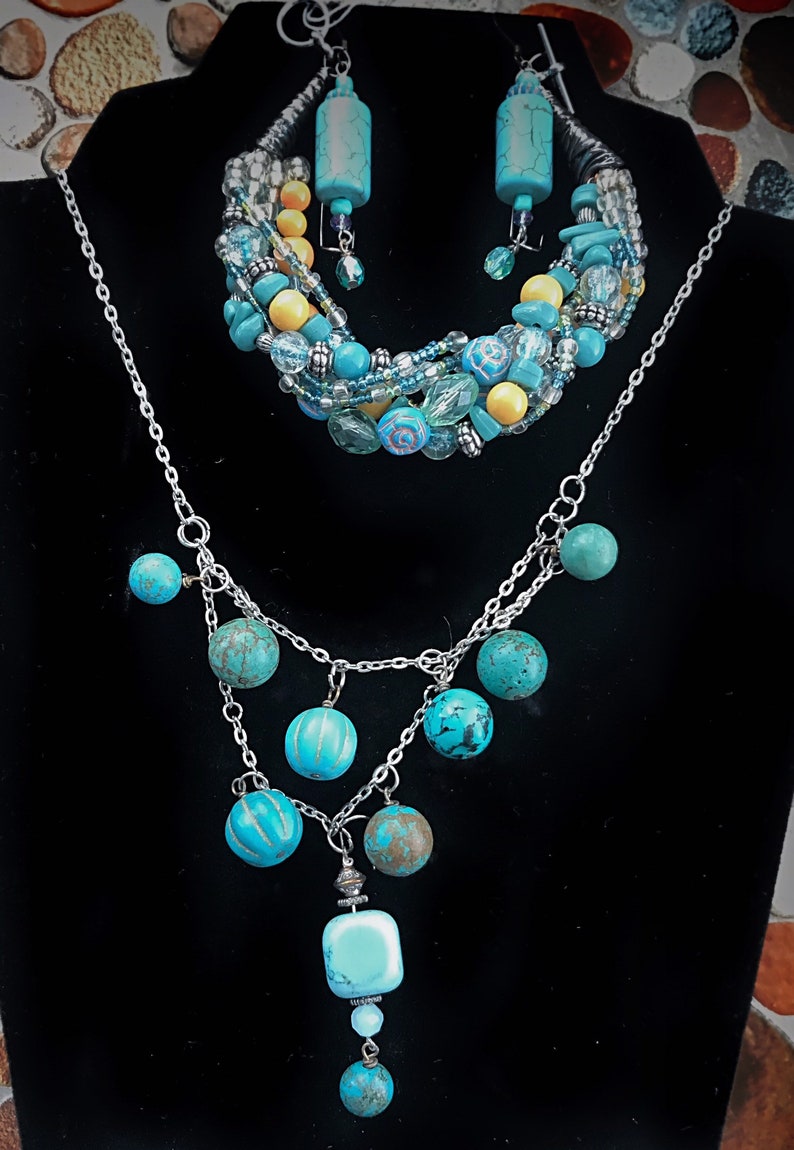 Turquoise Jewelry Set Boho Chic Jewelry Handmade Gift For Etsy