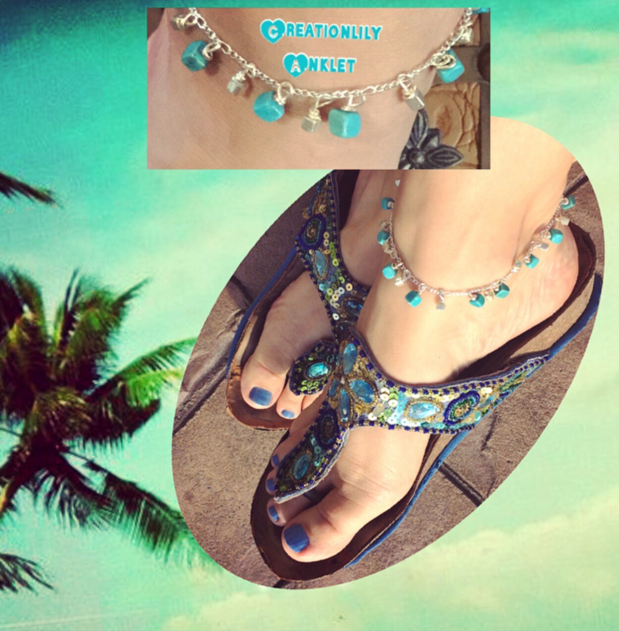 Turquoise Boho Beach Anklet Anklets Body Jewelry Teen Etsy