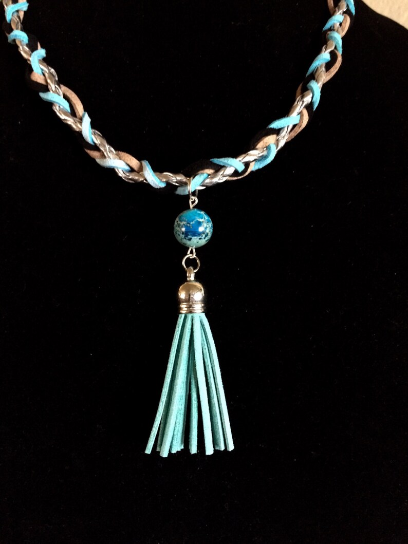Turquoise Tassel Necklace Buddah Earrings Boho Folk Jewelry Etsy