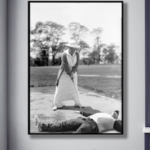 Audrey Hepburn Golfing Vintage Photograph | Digital Art