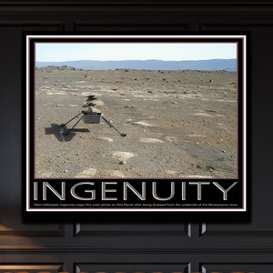 NASA Ingenuity Mars Helicopter First Flight Aircraft on Mars PERSEVERANCE Space Planet Poster Nature Art Print Decoration Living Room Wall