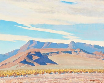 Condado de Inyo por Maynard Dixon Reproducción Impresión, América West Landscape Country Western Wall Art, Cartel de artista estadounidense