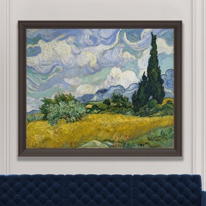 Vincent Van Gogh WHEATFIELD With CYPRESSES Series Painting Print Reproduction Landscape Wall Art  Print Poster Van Gogh Wheat Field Series