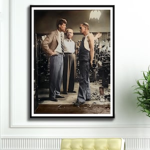 1959 Senador JOHN F KENNEDY Haciendo campaña para el presidente Póster impreso fotográfico JFK Fotografía vintage Presidente Decoración de la pared Póster Papel Lienzo