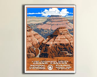 GRAND CANYON National Park Vintage Poster Print, National Park Service Poster, Ranger Naturalist Service Series Vintage Arizona Wall Art