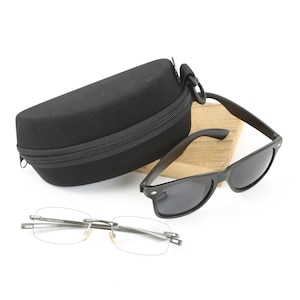 Molded Foam Double Eyeglass Sunglasses Case Shades Case Portable Sunglasses Protector Protection Carrying Case Reading Glasses (DUBC001)