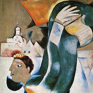 Marc Chagall - El Santo Cochero Pintura Impresión Reproducción Arte de pared Lienzo Arte Papel Cartel Pintura Pintura de cartel Reproducción de lienzo