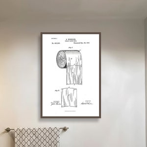 Bathroom Decor - Bathroom Patent Print - Toliet Paper Decor - Bathroom Wall Art - Bathroom Poster - Historic Bathroom art - Bathroom Print
