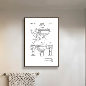 Toilet System Patent Print Toilet Wall Art Toilet Blueprint Toilet prints Toilet Poster Bathroom Wall Art Bathroom Decor Blueprint Art Flush