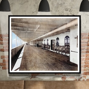 Titanic Prominade Photo RESTORED IN COLOR industrial wall art Steampunk Photo old Titanic Propeller Poster Ship Steamship Titanic print