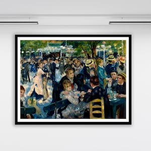 Danza a Le moulin de la Galette - Pierre-Auguste Renoir Pittura Stampa Riproduzione Arte murale Tela Arte Carta Stampa Arte Poster Renoir Art