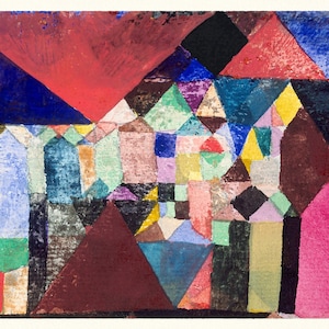Paul Klee Municipal Jewel 1917 Abstract Painting Shapes Classic Fine Art Colorful Canvas Paper Print Wall Art Office Decor Home Decoration