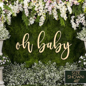 Oh baby back drop, oh baby wooden cutout, oh baby, baby shower decorations, baby shower backdrop, oh baby backdrop, oh baby sign, wedding