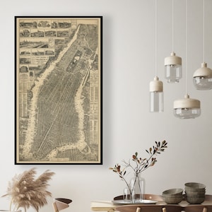 New York Map Detailed New York Print New York City Map Manhattan Print NYC Map Print Manhattan Poster Vintage Map Map Of NYC Surf to Summit