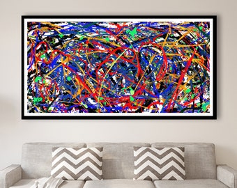 Abstract painting canvas print Abstract Expressionism Modern wall decor wall art Jackson Pollock style Expressionist Art Wall Art Canvas