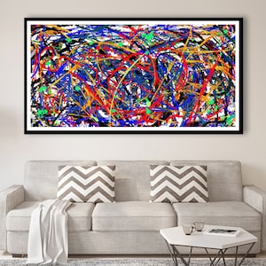 Abstract painting canvas print Abstract Expressionism Modern wall decor wall art Jackson Pollock style Expressionist Art Wall Art Canvas
