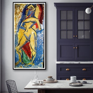 1907 Femme nue, PABLO PICASSO Painting Print Reproduction Wall Art Canvas Art Paper Print Art Poster Painting Picasso Art Poster