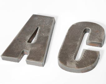 Metal Letter CNC Plasma Cut 1/2 inch Thick Steel Letters FAST SHIPPING Farmhouse Business Home Rustic Metal Letters Small and Large Letters