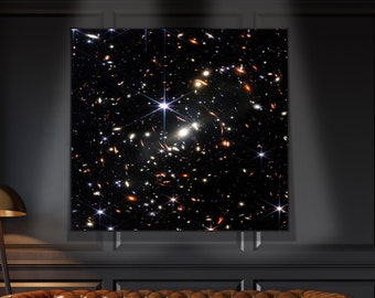 James Webb First Deep Field Space Telescope NASA Dying Star Space Print Galaxy Cosmic Space Exploration Detailed Canvas Print Nasa Poster