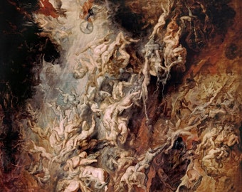 War in Heaven by Peter Paul Rubens Canvas Art Print Painting Reproduction Wall Art Canvas Art Paper Print Art Poster Painting Art Poster