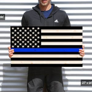 Thin Blue Line American Flag, Pallet Wood American Flag, Rustic American Flag, Wooden American Flag, American Flag, Rustic Wood Flag, Police