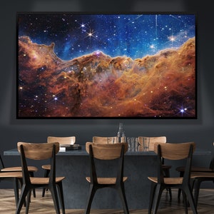 James Webb Telescopio Espacial de la NASA Nebulosa Carina Espacio Altamente Detallado Acantilados Cósmicos Estrella Nacimiento Lienzo Nasa Cartel Impresiones Espaciales Arte Galaxy 1