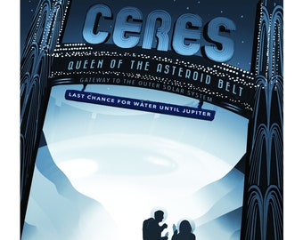 CERES- Programa de Exploración de Exoplanetas del Planeta Enano Más Cercano al Sol, Laboratorio de Propulsión a Chorro, Póster de Planeta Espacial Impreso de la NASA