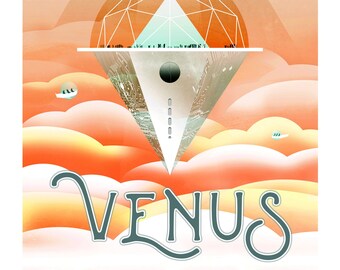 VENUS: See You at the Cloud 9 Observatory, Space Travel Exploration Program,  Jet Propulsion Laboratory, Outer Space NASA JPL Planet Poster
