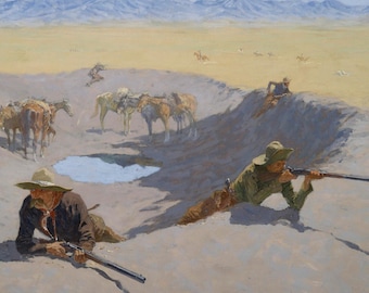 Lucha por el pozo de agua de Frederic Remington Impresión en lienzo y papel Arte de pared Decoración Pintura para el hogar Reproducción Arte Pintura al óleo Impresiones