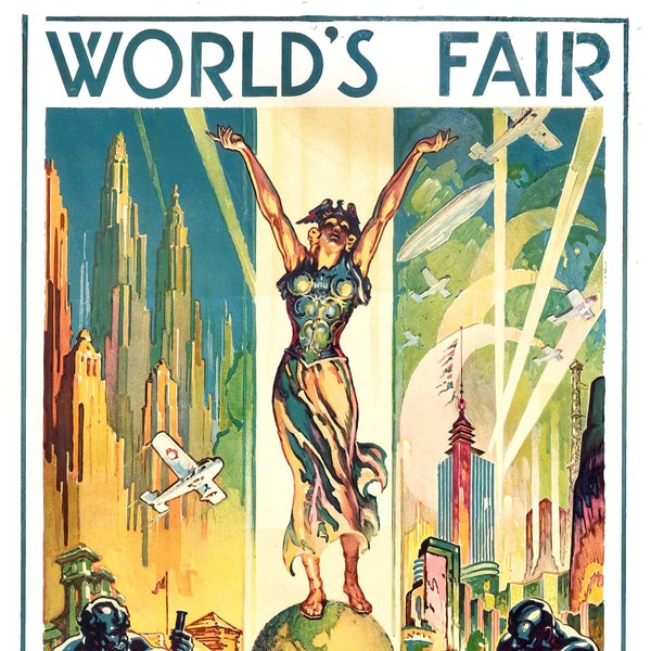 Chicago's World Fair 1833 - 1933 Vintage Poster Wall Art Canvas Print Home Decor Paper Print Reproduction Retro Poster Painting Art