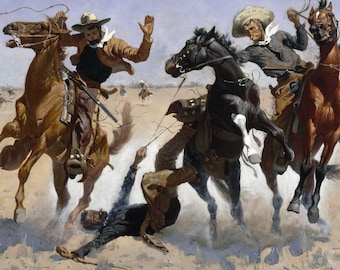 Ayudando a un camarada de Frederic Remington Impresión en lienzo y papel Arte de pared Decoración Pintura para el hogar Reproducción Arte Pintura al óleo Impresiones