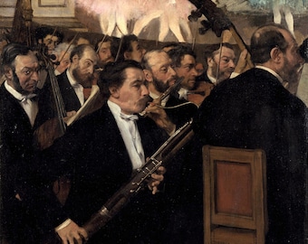 La orquesta en la ópera de Edgar Degas, reproducción de arte, pintura al óleo, decoración de pared de alta calidad, decoración del hogar, lienzo, póster artístico