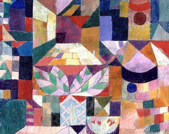 パウル・クレー：深冬のピンクの春（1931年）美術館品質のロール油絵